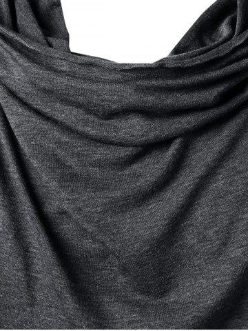 

Long Sleeve Asymmetric Hooded T-shirt, Slate gray