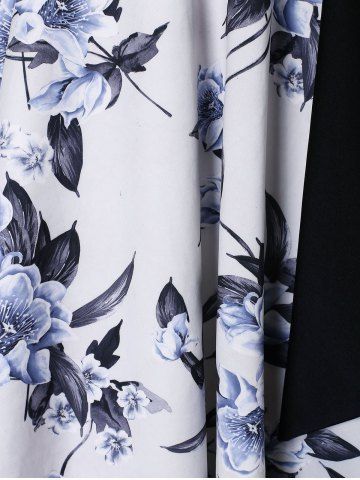 

Retro Sleeveless Floral Print Dress, White