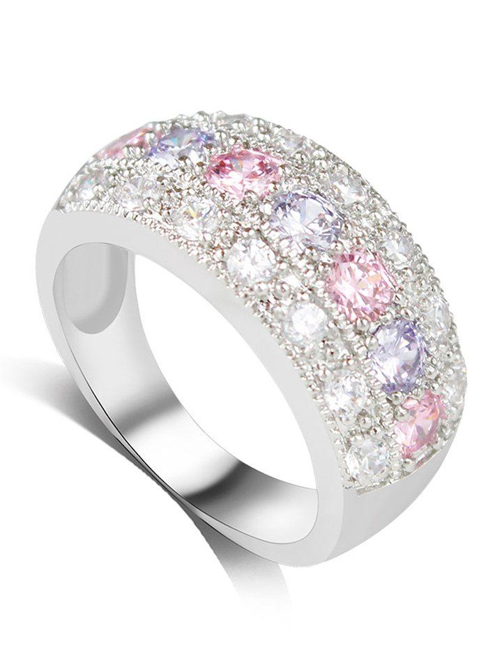 

Rhinestone Finger Ring, Silver