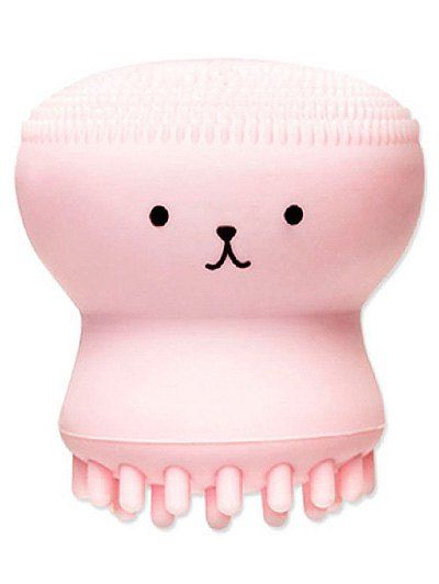 

Cartoon Octopus Double Ended Silicone Facial Cleansing Brush, Pink