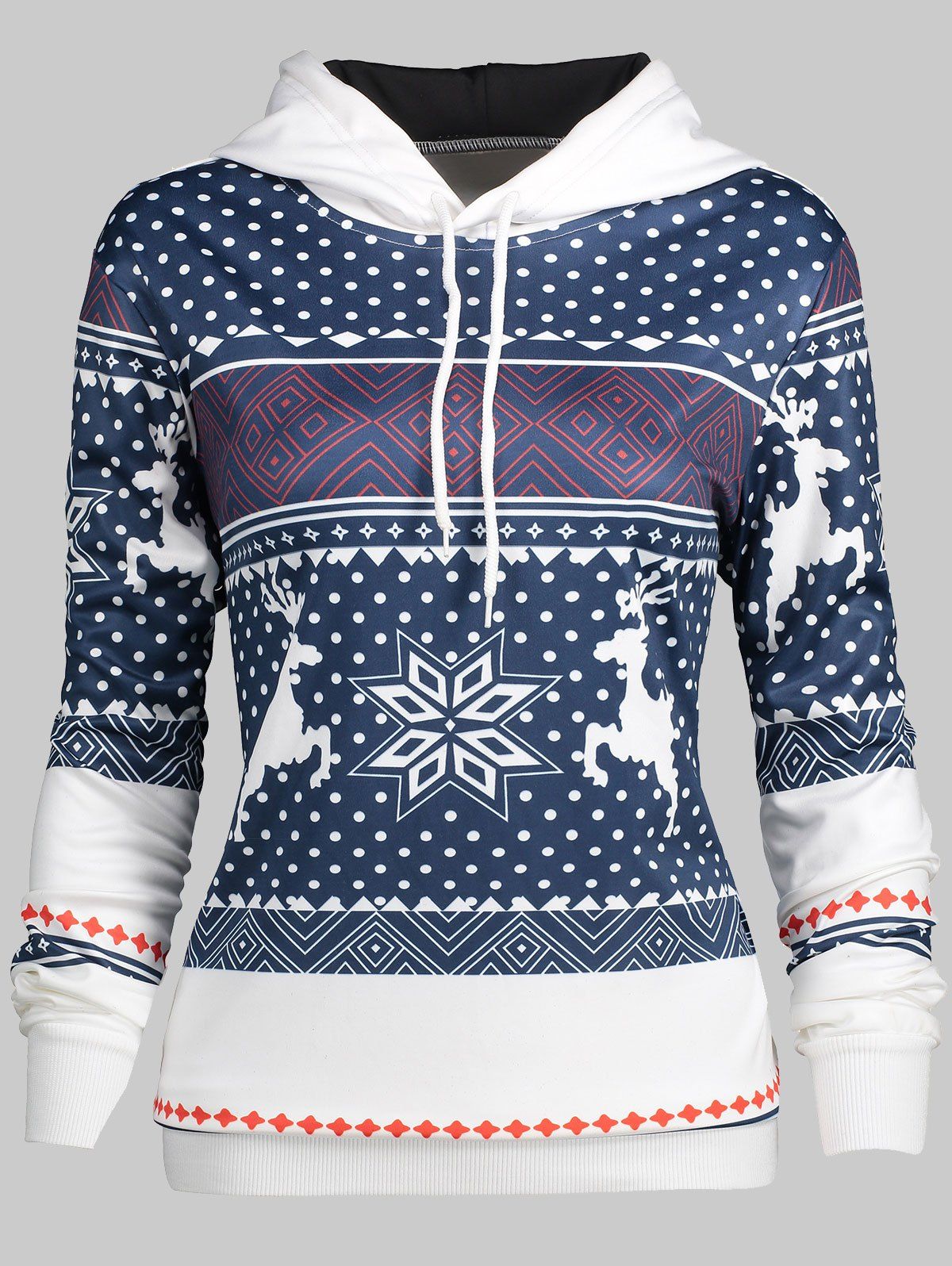 

Plus Size Christmas Snowflake Hoodie, Multi