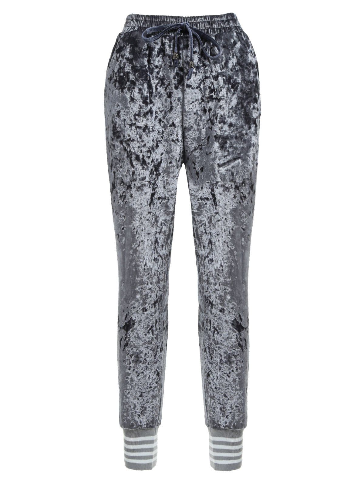 

Velvet Jogger Pants with Pockets, Multi