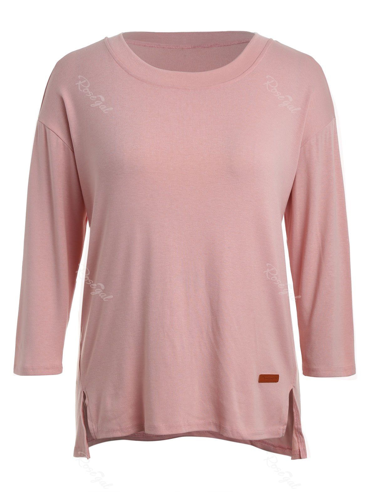 

Plus Size Side Slit T-shirt, Pink