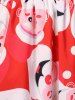 Christmas Santa Clause Print Vintage Dress -  