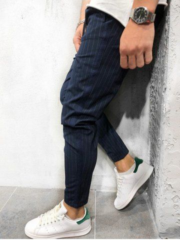 

Thin Stripe Tapered Casual Pants, Deep blue