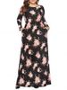 Plus Size Floral Print Maxi Dress -  