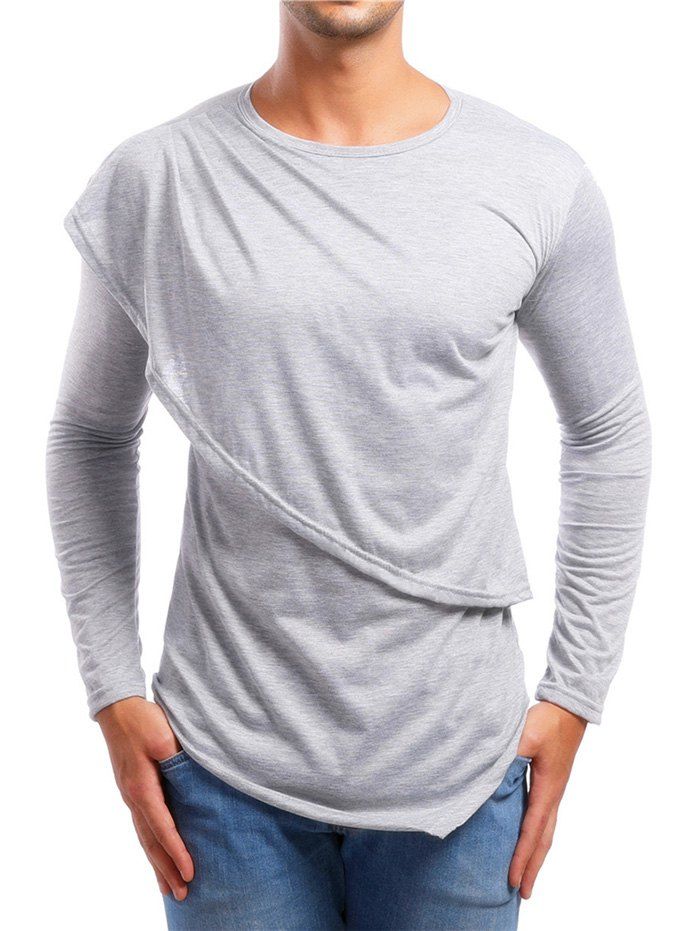 Shop Faux Twinset Asymmetric Solid T-shirt  