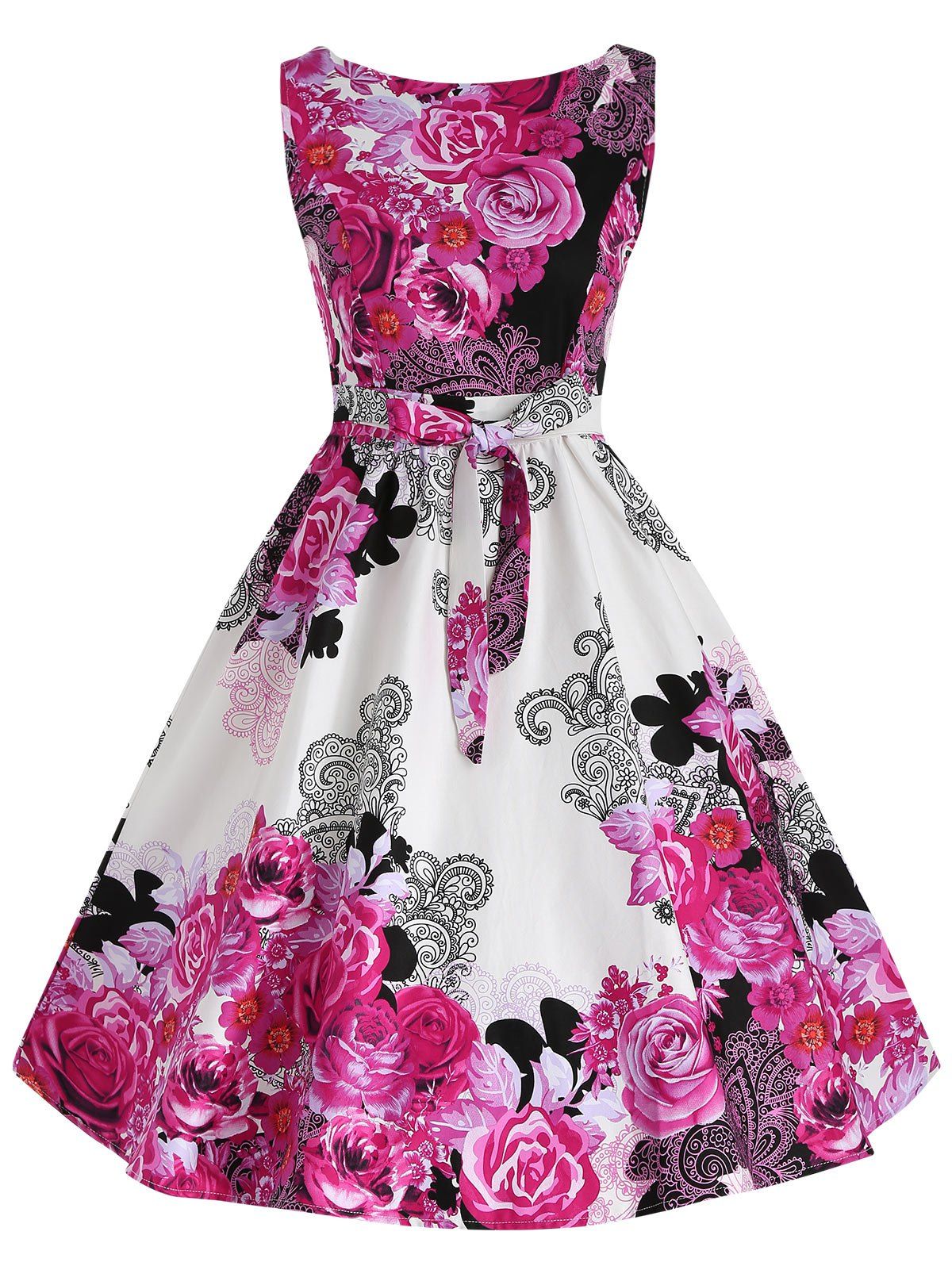 

Back Zip Floral Vintage Dress, Dimorphotheca magenta