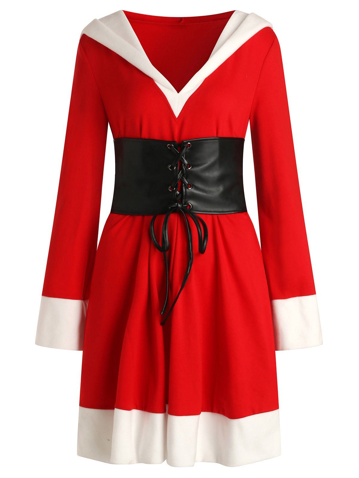 

Christmas Santa Claus Hooded Dress, Red
