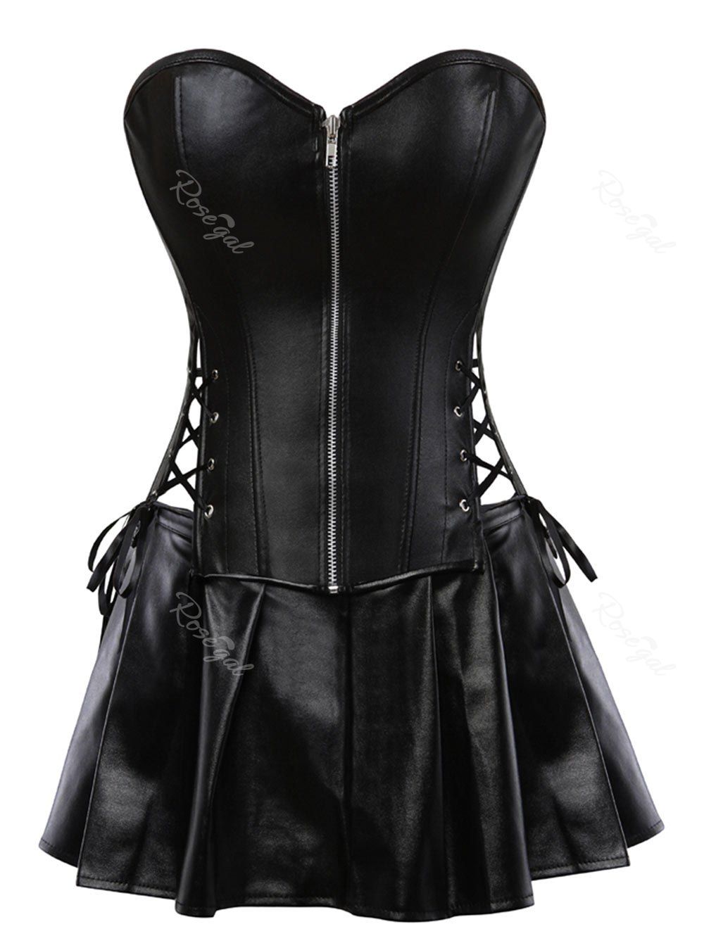 Best Strapless Plus Size Lace Up Corset with Mini Skirt  