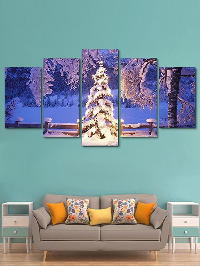 

Christmas Tree Print Unframed Split Canvas Paintings, Multi