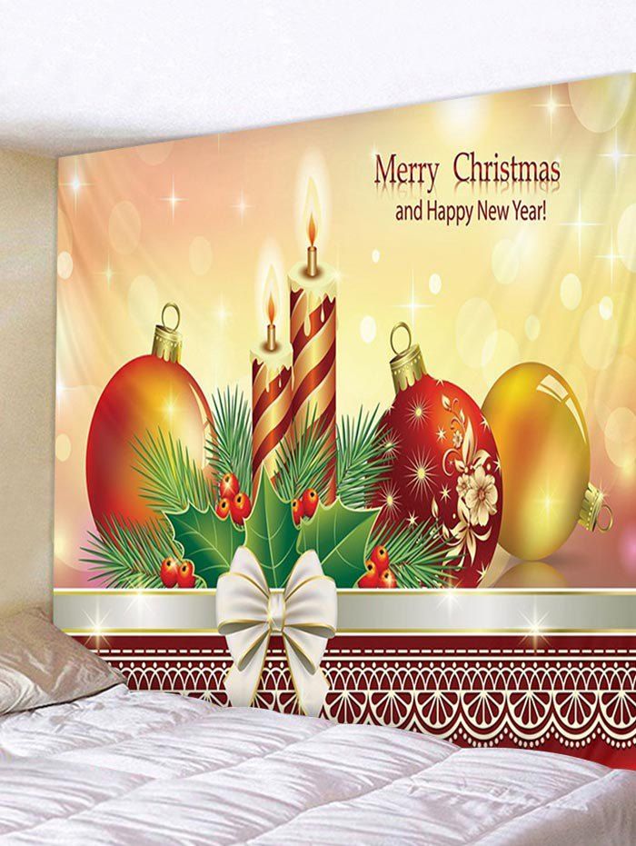 

Merry Christmas Happy New Year Print Tapestry Decoration, Multi