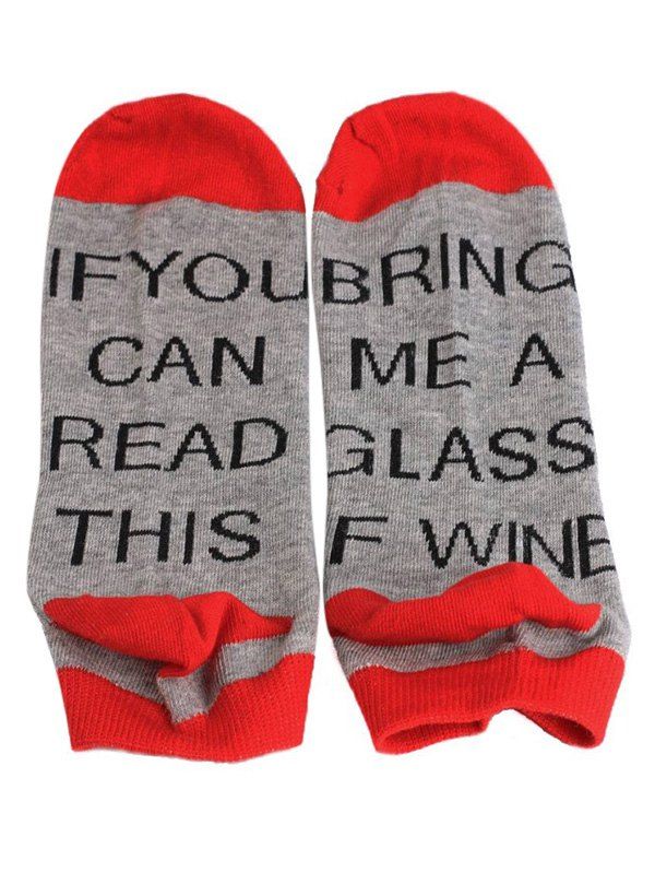 

BRING ME SOME WINE Ankle Socks, Red