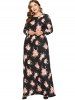 Plus Size Floral Print Maxi Dress -  