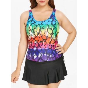 

Plus Size Ombre Cinched Padded Tankini Set, Multi