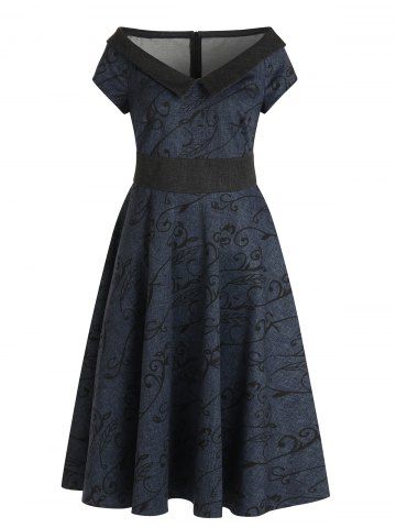 [62% OFF] Vintage Sweetheart Neckline Jacquard Sleeveless Dress For ...