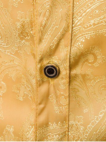 

Casual Long Sleeve Paisley Vintage Shirt, Golden brown