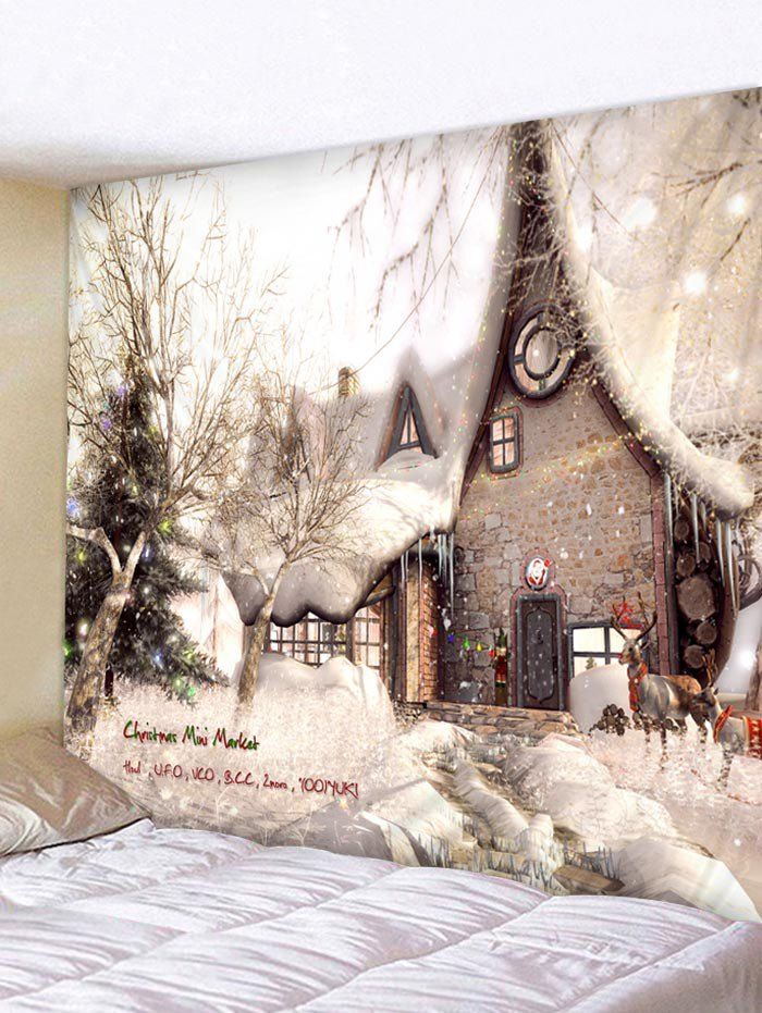 

Christmas House Print Tapestry Wall Hanging Decoration, Multi