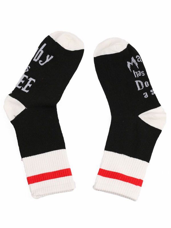 

Fun Letter Printed Quarter Sock, Black