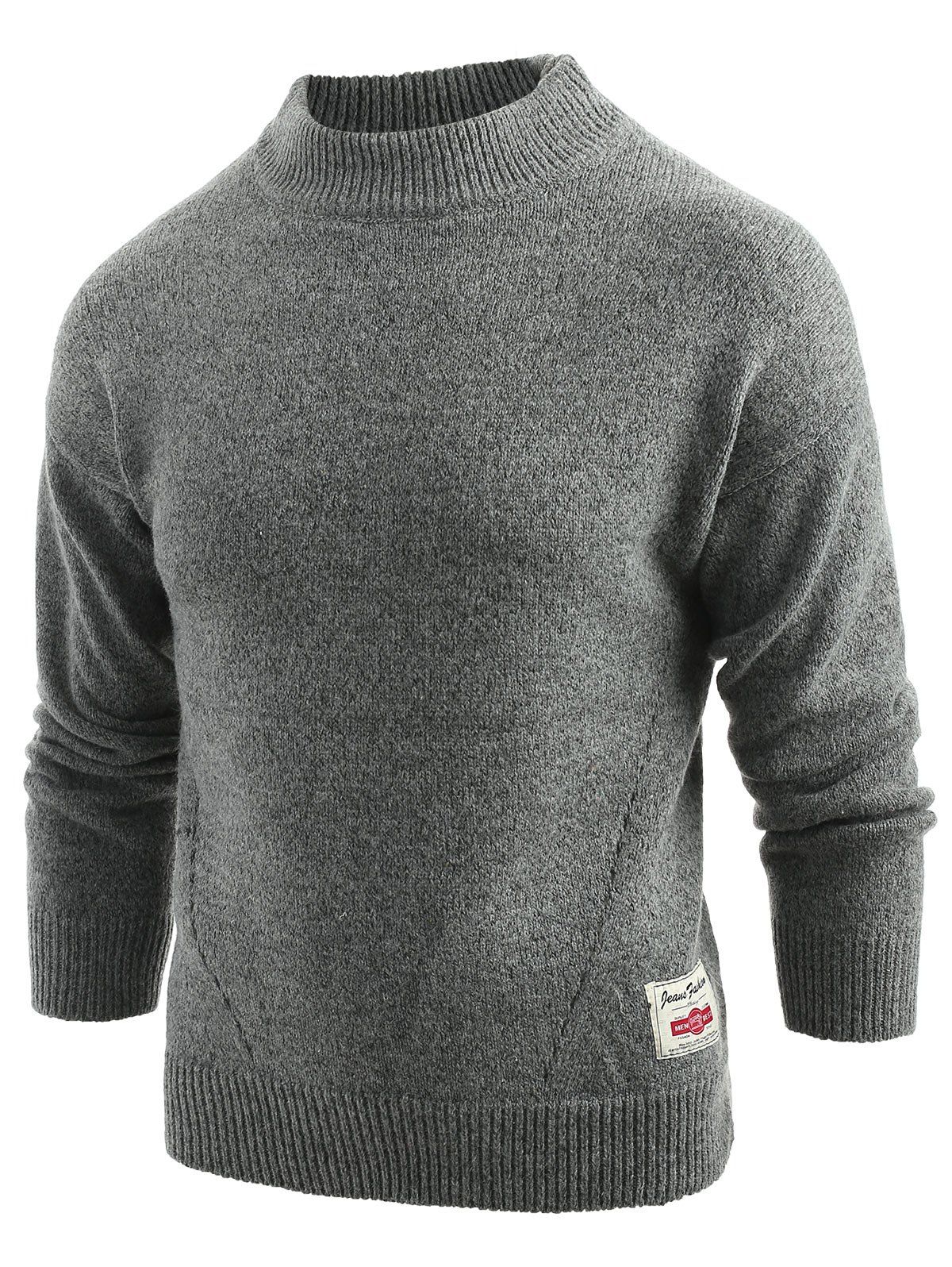 

Long Sleeve Panel Pullover Sweater, Dark gray