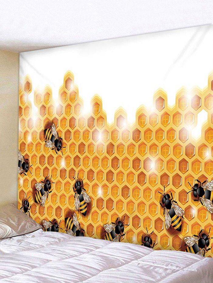 [39 OFF] Bees Print Tapestry Wall Hanging