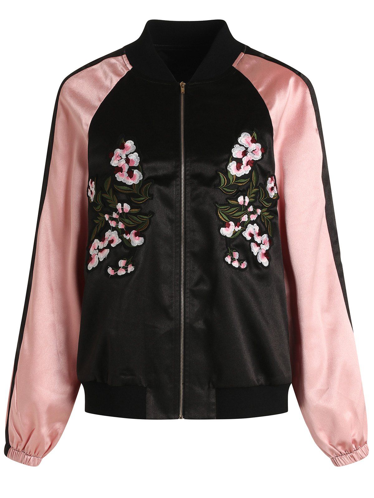 

Embroidered Baseball Jacket, Black