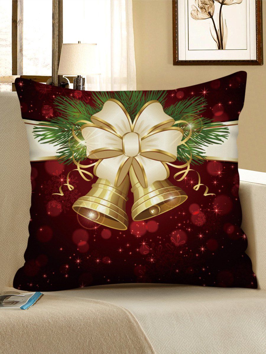 

Christmas Bell Print Decorative Sofa Pillowcase, Multi