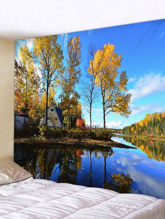 

Waterside Forest Print Tapestry Wall Hanging Decoration, Multi