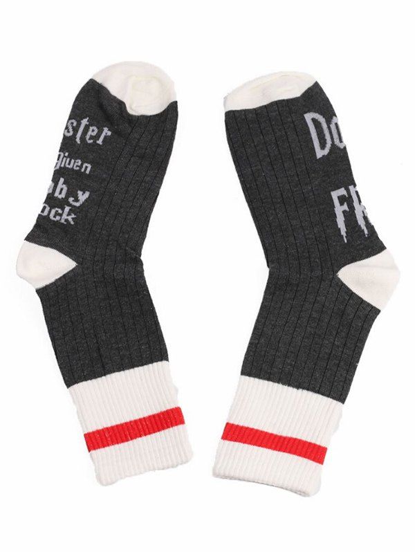 

Fun Letter Printed Quarter Sock, Carbon gray