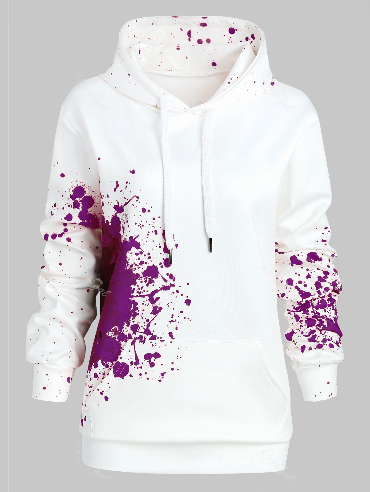 

Plus Size Splatter Halloween Hoodie, Purple