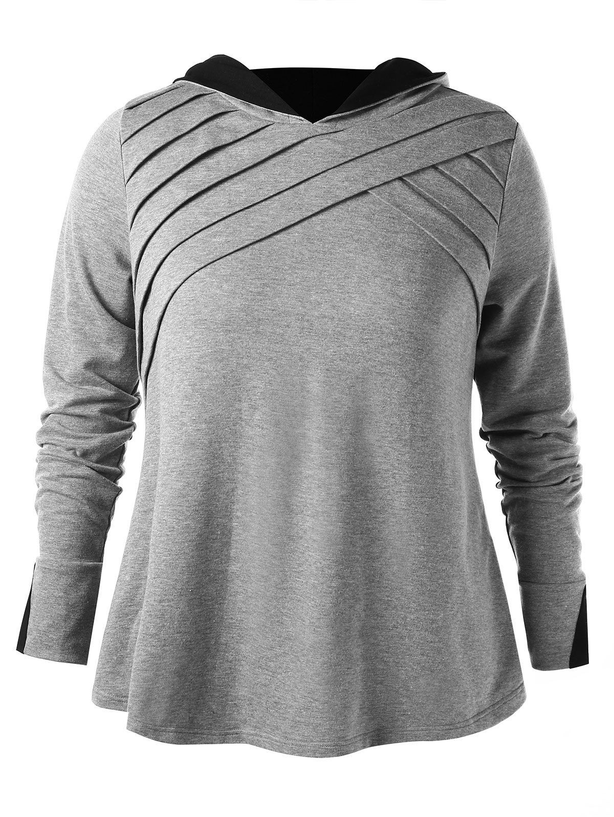

Long Sleeve Plus Size Hoodie, Gray