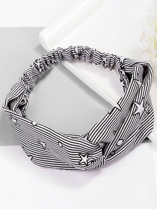 

Cute Stripe Star Elastic Hair Band, Black