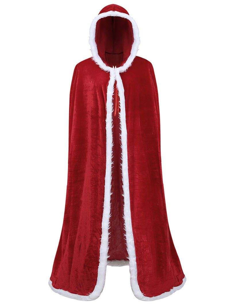 

Christmas Plus Size Hooded Cloak Coat, Red