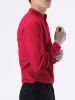 Chemise Boutonnée avec Poche Design - Rouge XL