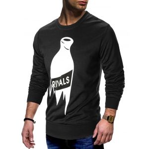 

Bottle Print Crew Neck T-shirt, Black