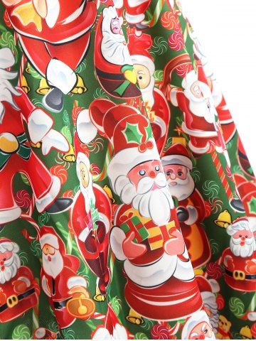 Plus Size Christmas Santa Claus Print Mini Skirt, Multi