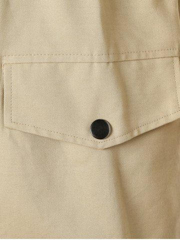 

High Collar Pockets Slim Jacket, Tan brown