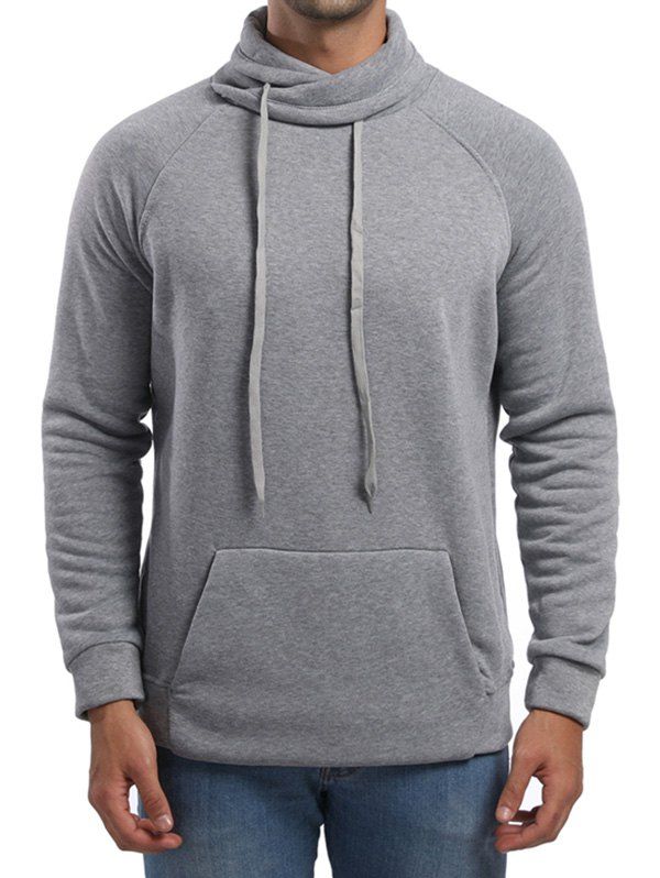

Cowl Neck Casual Raglan Sleeve Sweatshirt, Light gray
