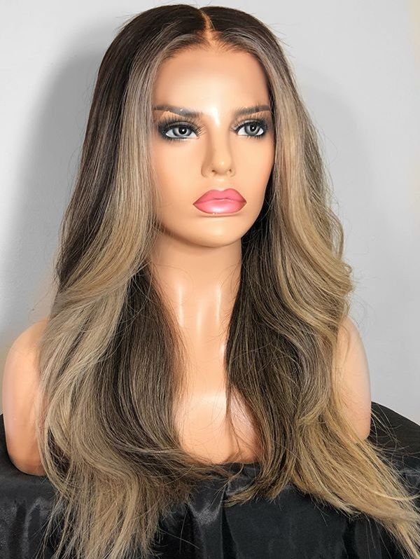 

Middle Part Long Colormix Straight Party Synthetic Wig, Multi