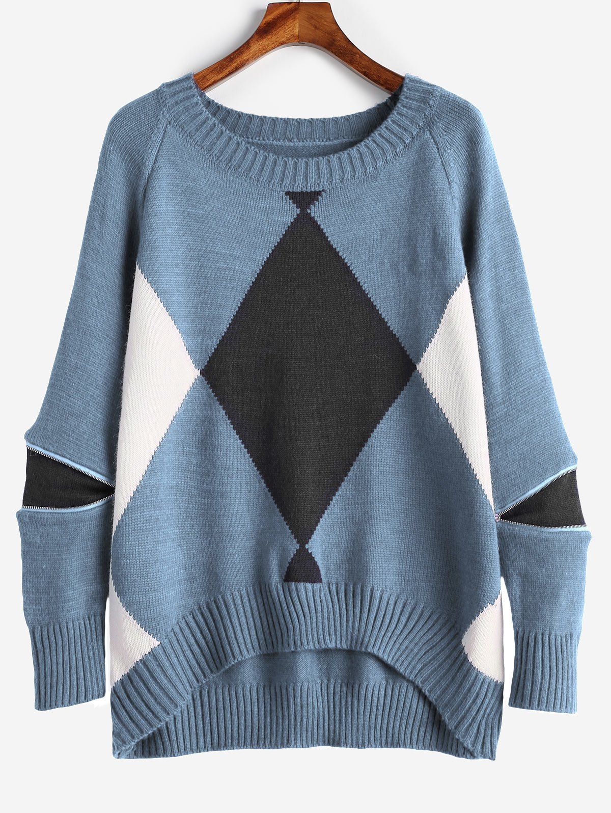 [69 OFF] Plus Size Geometric Pattern Sweater Rosegal