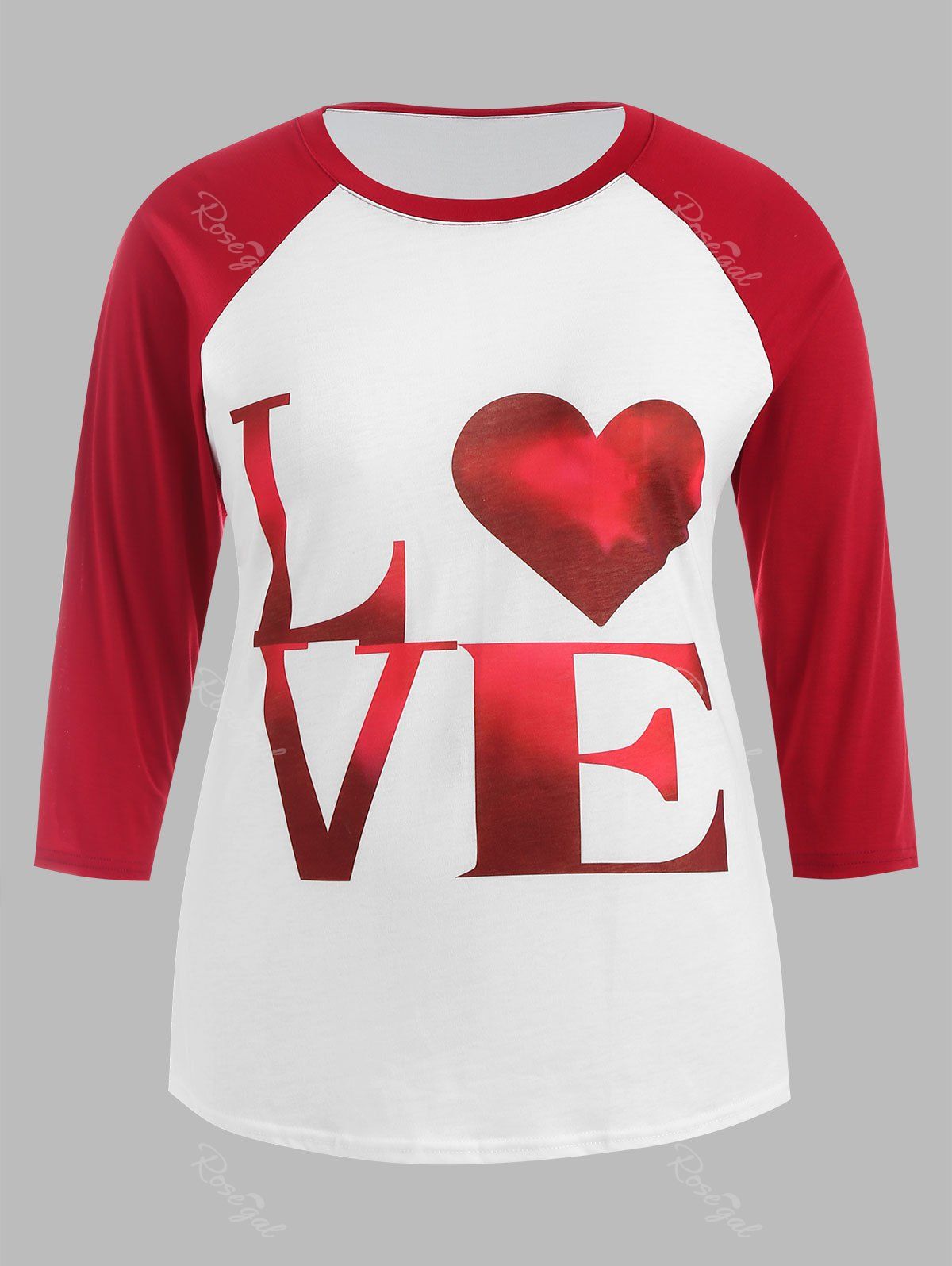 

Raglan Sleeve Letter Print Plus Size T-shirt, White