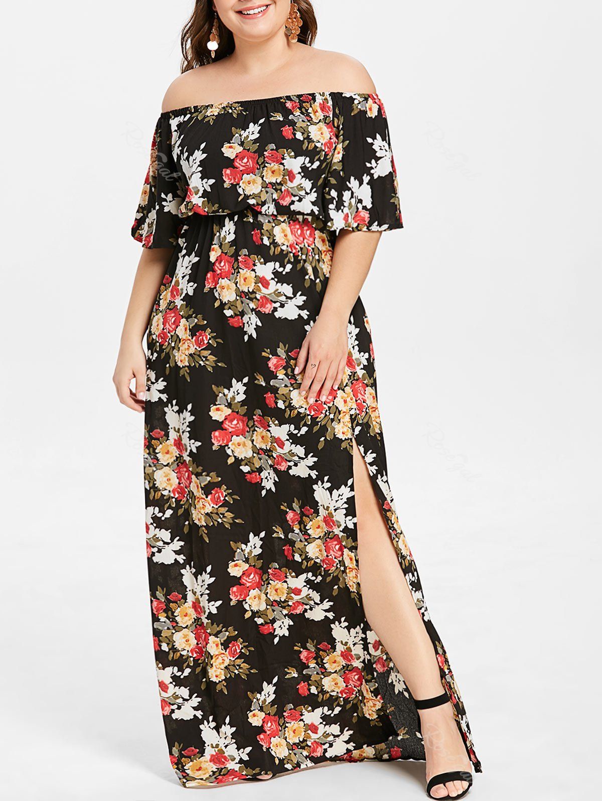 plus size maxi dress with slits