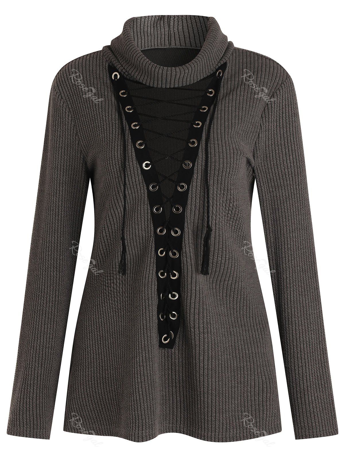

Plus Size Criss-cross Sweater, Gray
