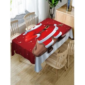 

Father Christmas Print Fabric Waterproof Table Cloth, Multi