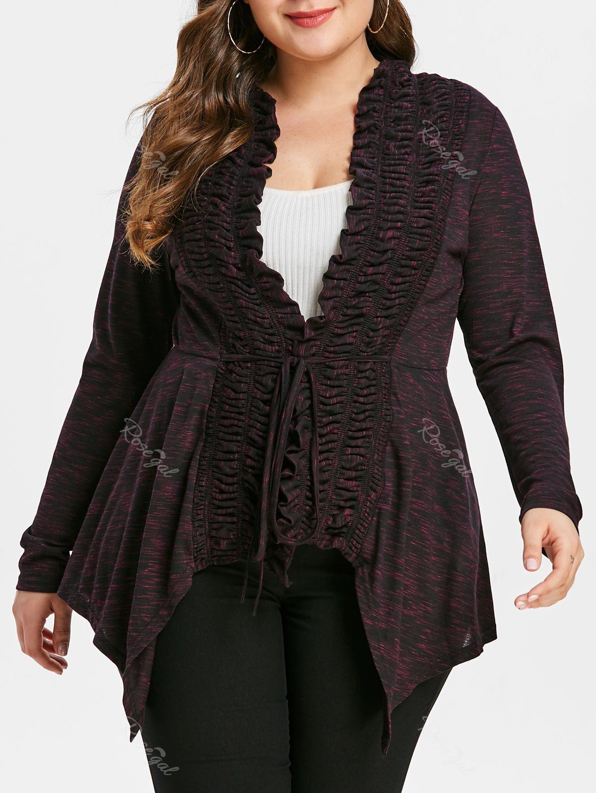 

Plus Size High Low Heather Coat, Multi