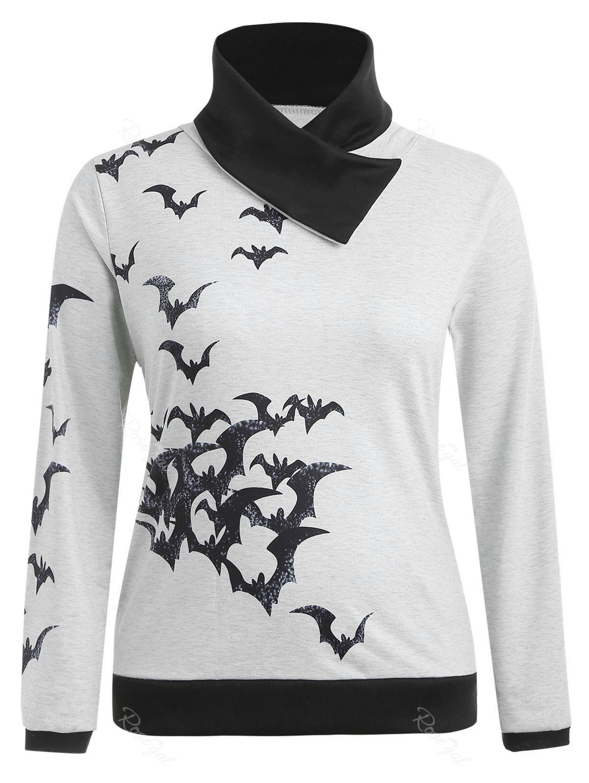 

Plus Size Halloween Bat Print Sweatshirt, Light gray