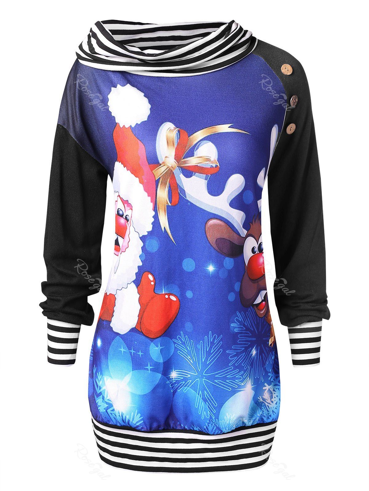 

Plus Size Christmas Print Sweatshirt, Black