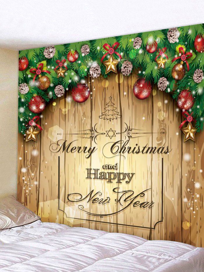 

Merry Christmas Print Tapestry Wall Hanging Decoration, Multi