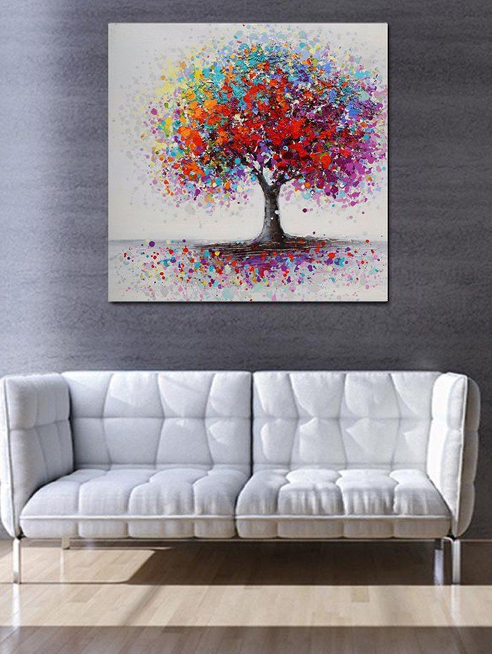 

Paint Splatter Tree Print Unframed Canvas Paintings, Multi