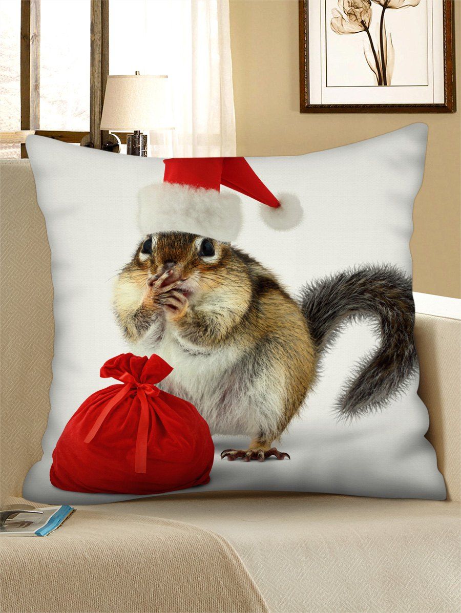

Christmas Squirrel Printed Throw Pillow Case, Multi